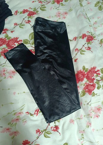 Parlak Siyah  Kadın Tayt - Görsel 3