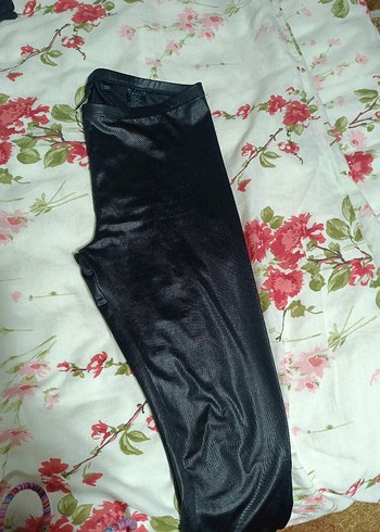 Parlak Siyah  Kadın Tayt - Görsel 4