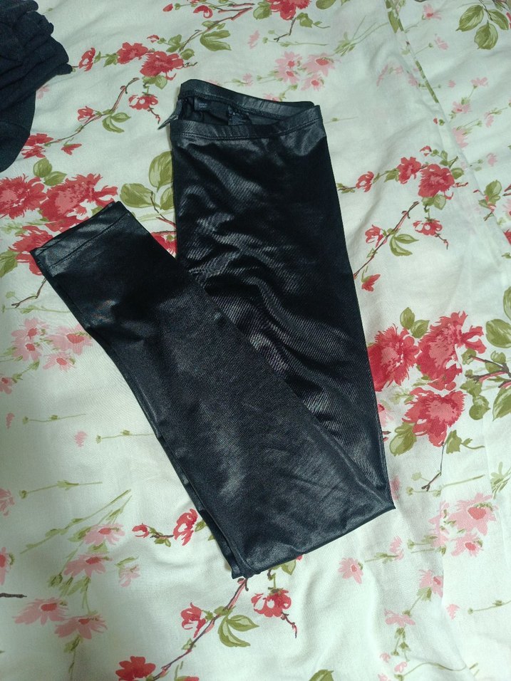 Parlak Siyah  Kadın Tayt - Görsel 3