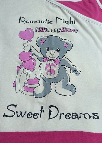 Pamuklu Baskılı beyaz Tişört - Görsel 2