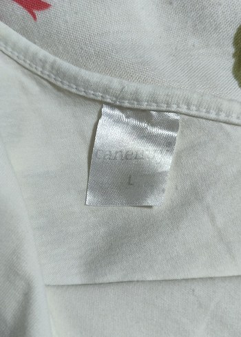 Pamuklu Baskılı beyaz Tişört - Görsel 3