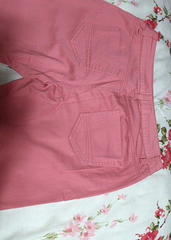 Nakışlı Pembe Midi Kadın Pantolon - Görsel 5