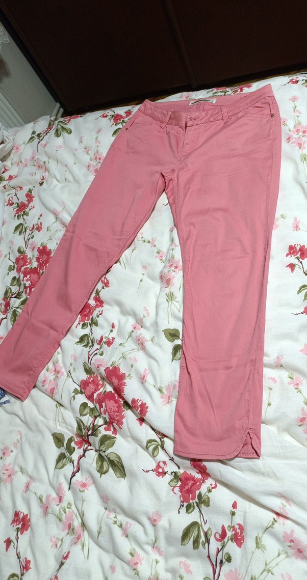 Nakışlı Pembe Midi Kadın Pantolon - Görsel 3