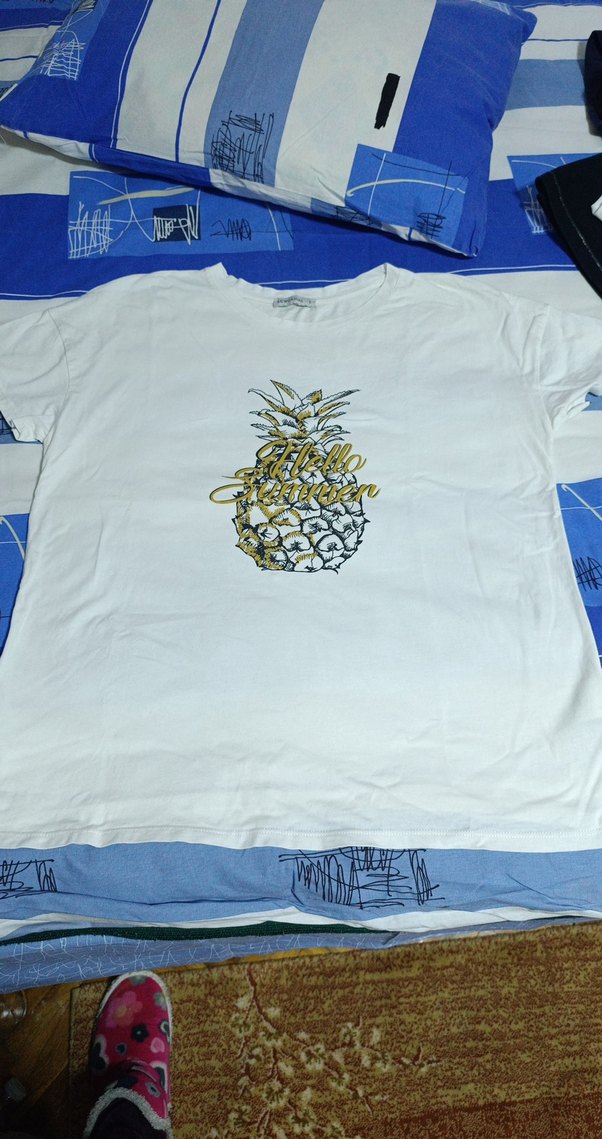 Kızlar için Sarı Baskılı Tişört XL rahat kullanabilir - Görsel 2