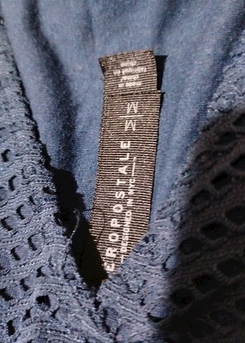 Dantel Detaylı Lacivert Midi Triko Elbise M beden - Görsel 4