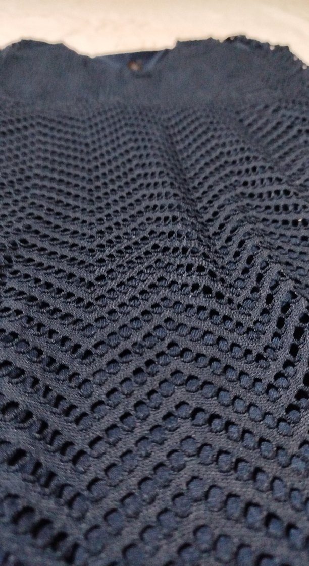 Dantel Detaylı Lacivert Midi Triko Elbise M beden - Görsel 2