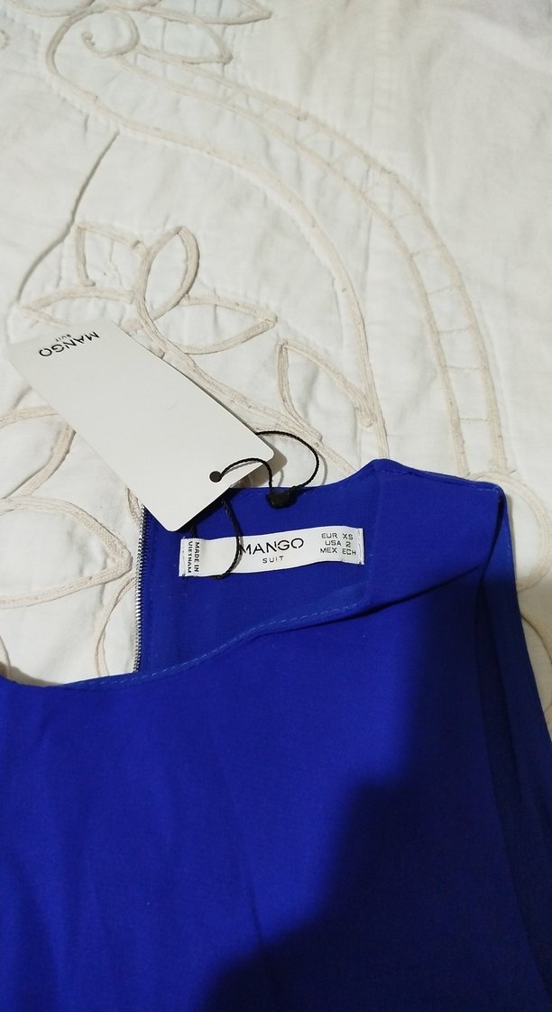 Koyu Mavi  kolsuz kısa elbise - Görsel 2