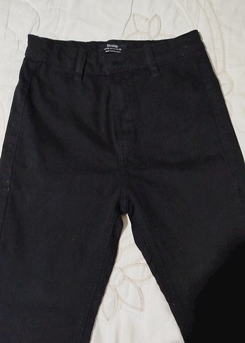 Bershka Siyah Kadın likralı pantolon - Görsel 4