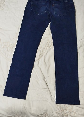 Kadın Lacivert Kemerli Normal Kesim Kot Pantolon - Görsel 10