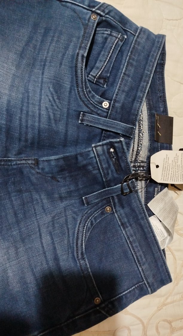 Kadın Lacivert Kemerli Normal Kesim Kot Pantolon - Görsel 4