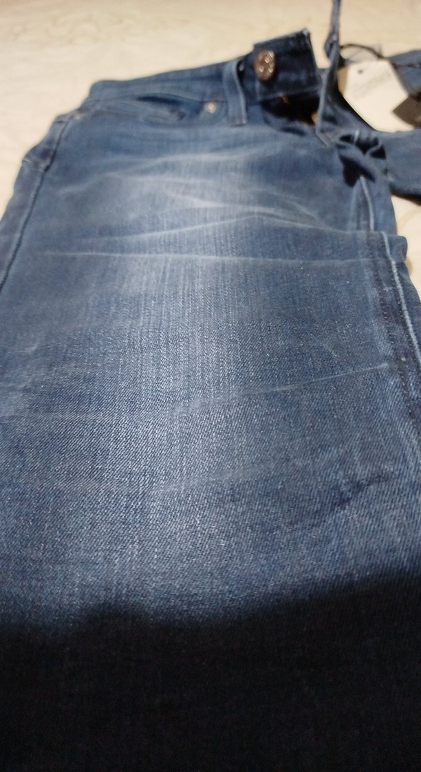 Kadın Lacivert Kemerli Normal Kesim Kot Pantolon - Görsel 3