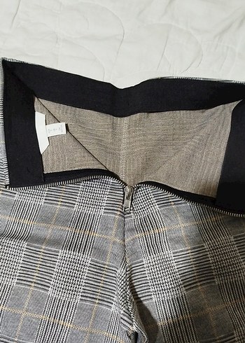 H&M S BEDEN Gri Regular Fit Kadın Kumaş Pantolon - Görsel 5