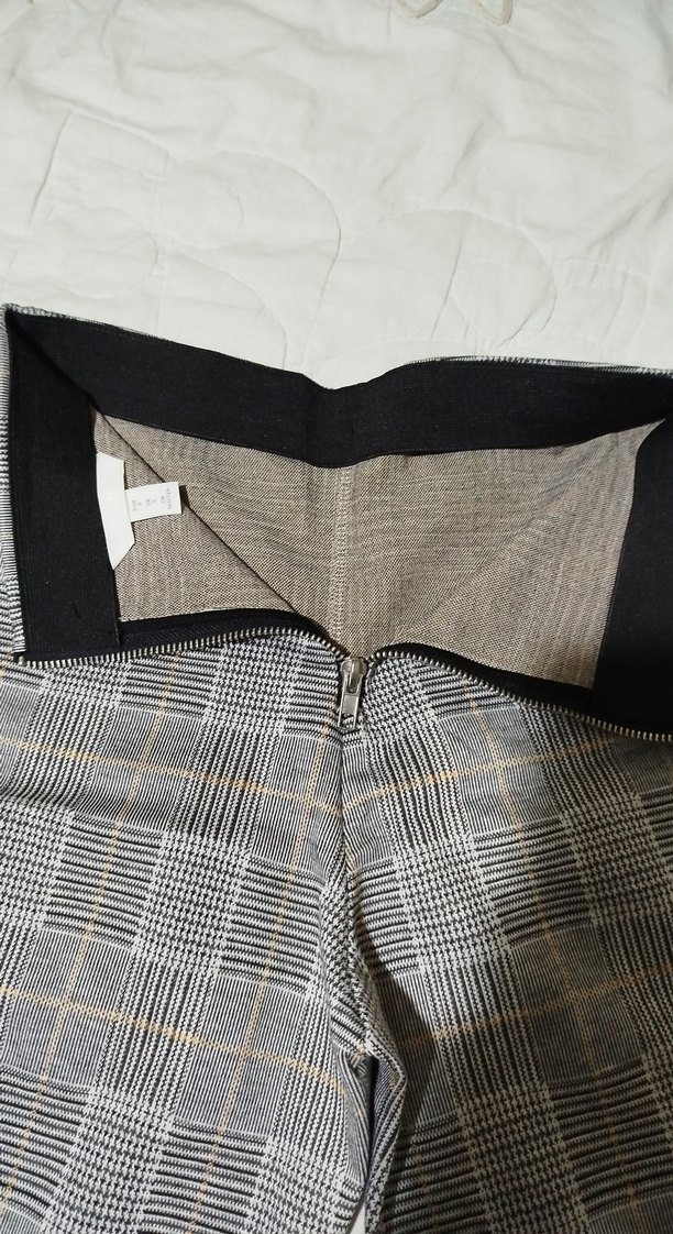 H&M S BEDEN Gri Regular Fit Kadın Kumaş Pantolon - Görsel 5