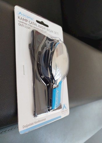 orcamp Mavi Kamp Çatal Kaşık Bıçak Seti - Görsel 3