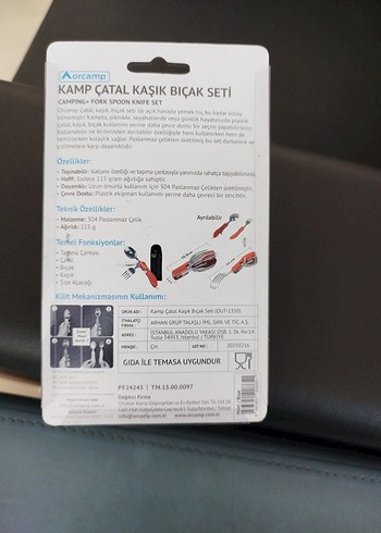 orcamp Mavi Kamp Çatal Kaşık Bıçak Seti - Görsel 4