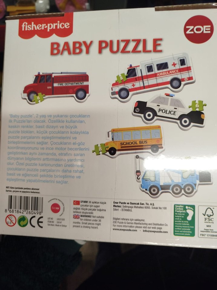 Fisher-Price Çok Renkli Bebek Puzzle 3+ Yaş - Görsel 2