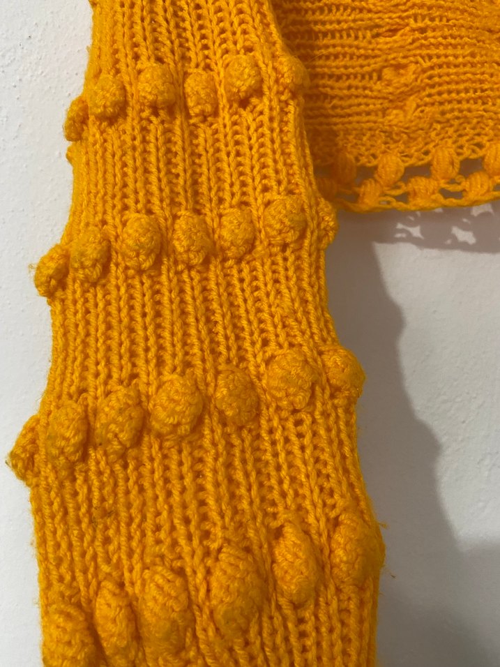 El Emeği Hardal Sarısı Bolero Örme Bohem Kadın Bolero Hırka - Görsel 2