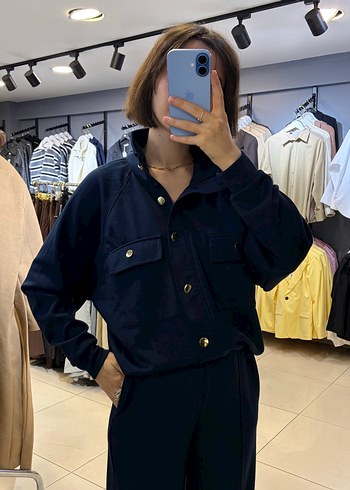 Kadın Siyah Modal Kumaş Düğmeli Salaş Takım - Görsel 2