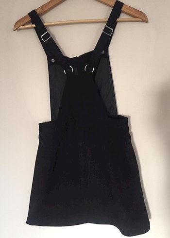 H&M Siyah Süet Kısa Salopet Elbise - Görsel 2