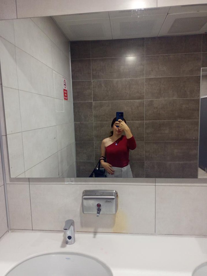 Bordo Kadın tek omuz bluz - Görsel 3