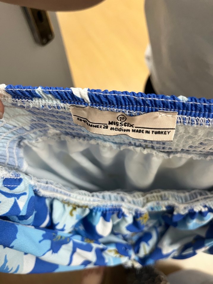 Mavi Desenli Uzun Bohem Elbise - Görsel 5