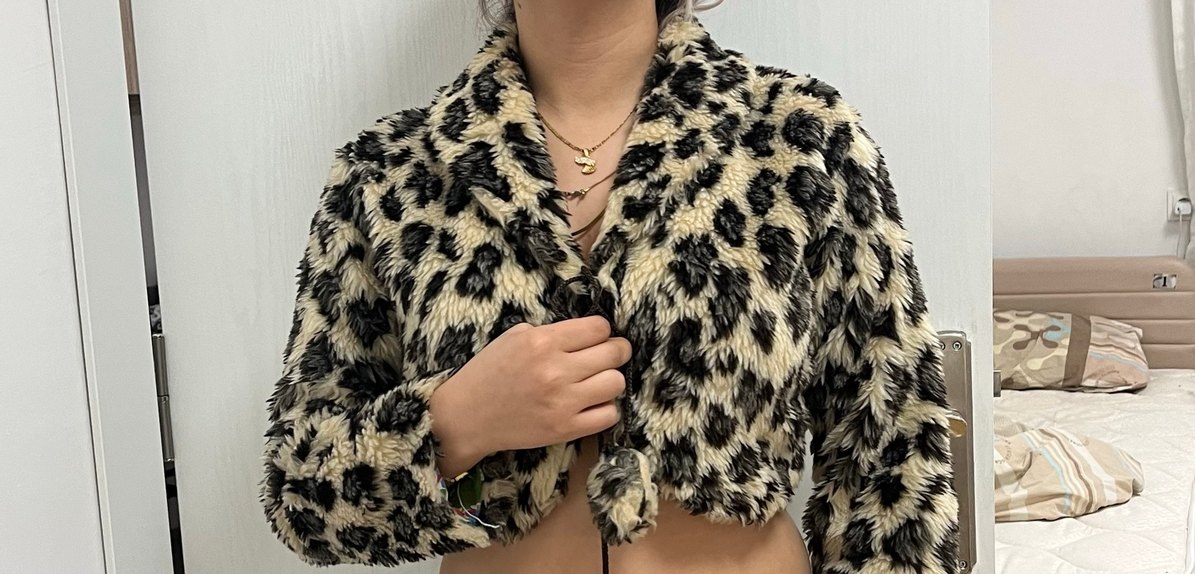 Leopar Desenli Kadın Suni Kürk Ceket - Görsel 2