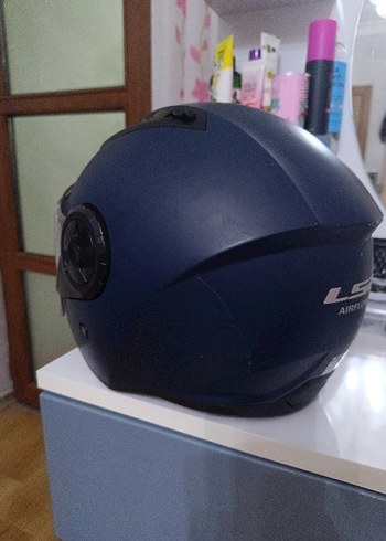Mavi LS2 Biker Kask Velcro Özellikli - Görsel 2