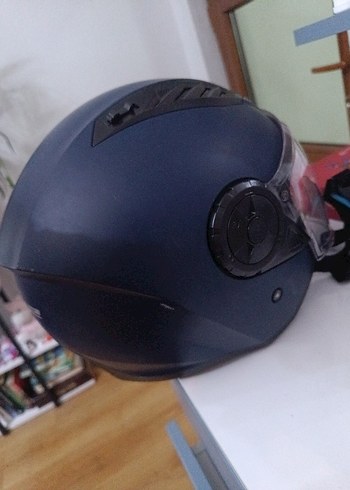 Mavi LS2 Biker Kask Velcro Özellikli - Görsel 4