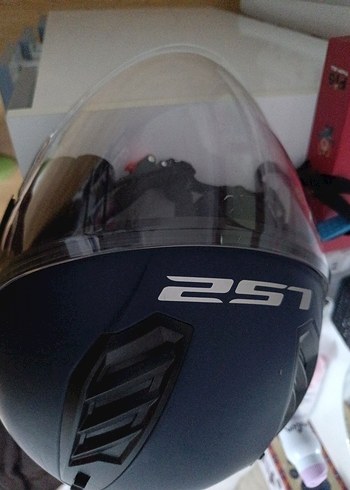 Mavi LS2 Biker Kask Velcro Özellikli - Görsel 3