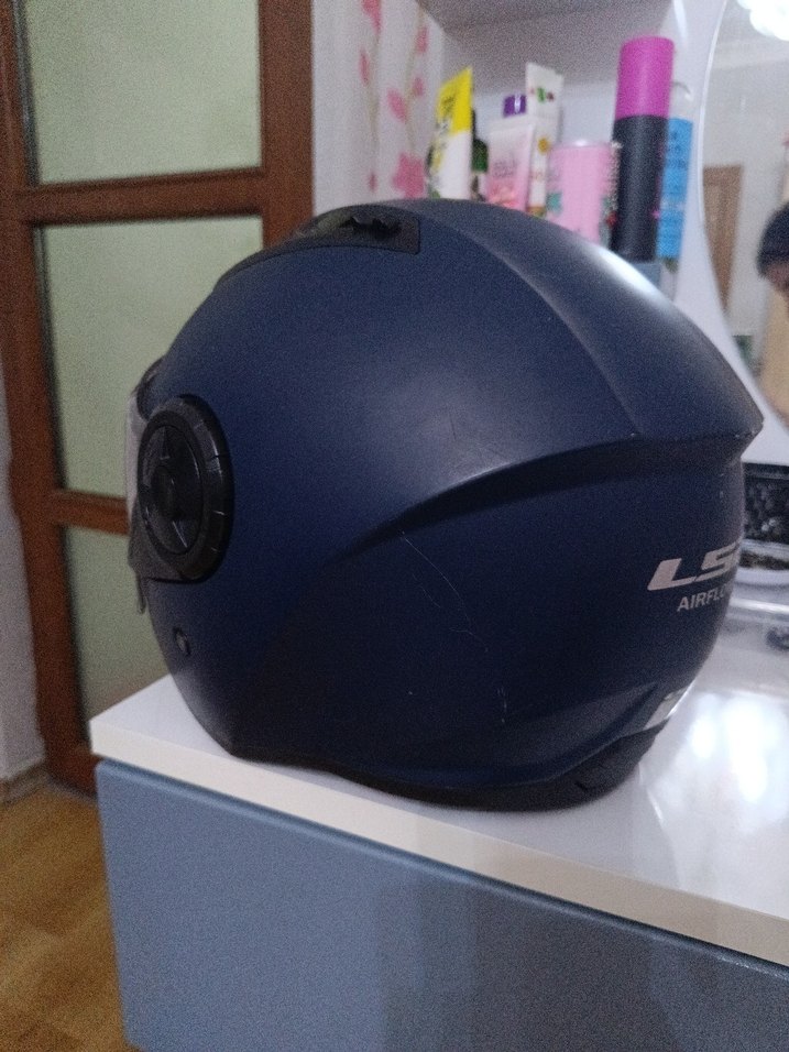 Mavi LS2 Biker Kask Velcro Özellikli - Görsel 2