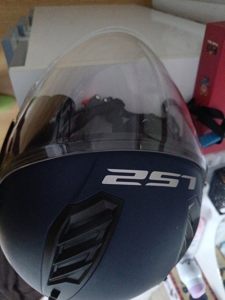 Mavi LS2 Biker Kask Velcro Özellikli - Görsel 3