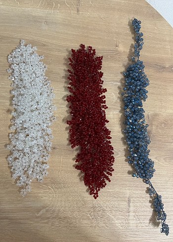 Boncuklu Mavi Örgü Bohem Saç Aksesuarı - Görsel 4