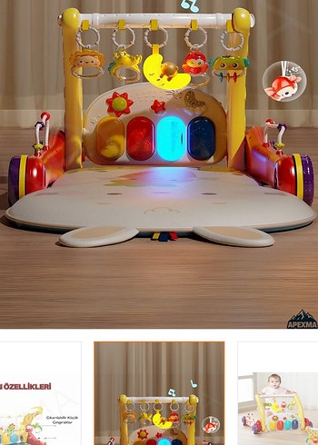 Renkli 2'si 1 Arada Bebek Yürüteci ve Piyano - Görsel 6
