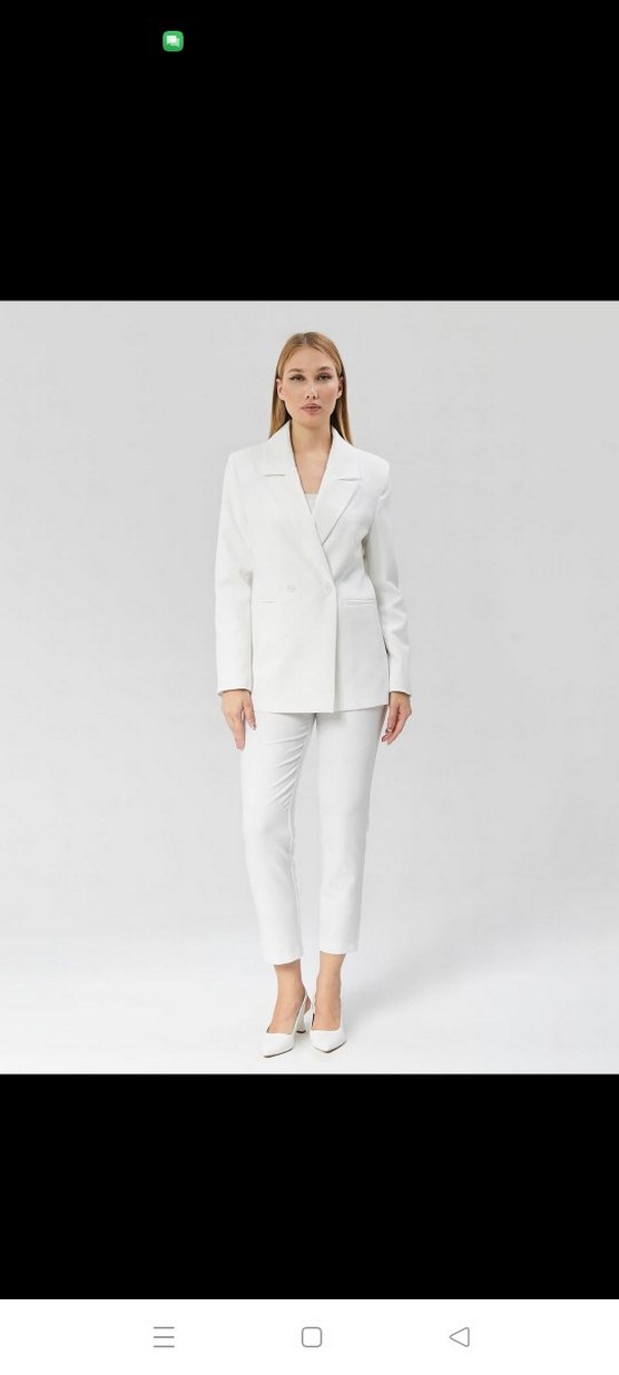 Beyaz Kadın Normal Kesim Blazer Ceket - Görsel 2