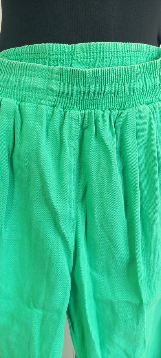 YEŞİL KETEN KADİN PANTALON - Görsel 2