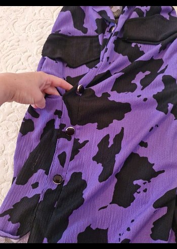 Koyu Mor Batik Desenli - Görsel 3