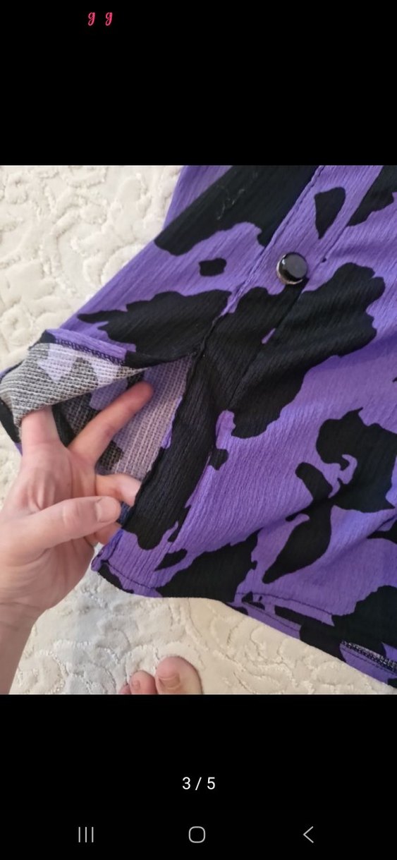 Koyu Mor Batik Desenli - Görsel 4