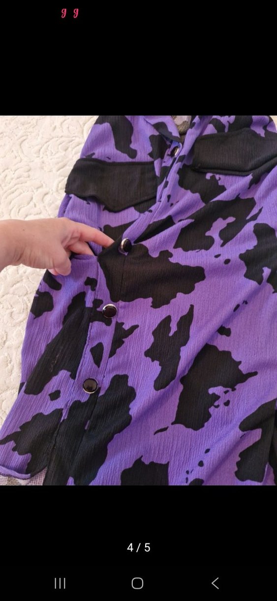 Koyu Mor Batik Desenli - Görsel 3