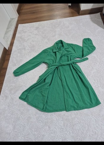 Uzun Kollu Rahat Yeşil Kadın kaşe - Görsel 4