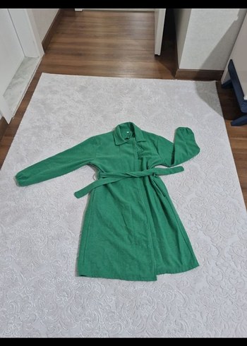 Uzun Kollu Rahat Yeşil Kadın kaşe - Görsel 3