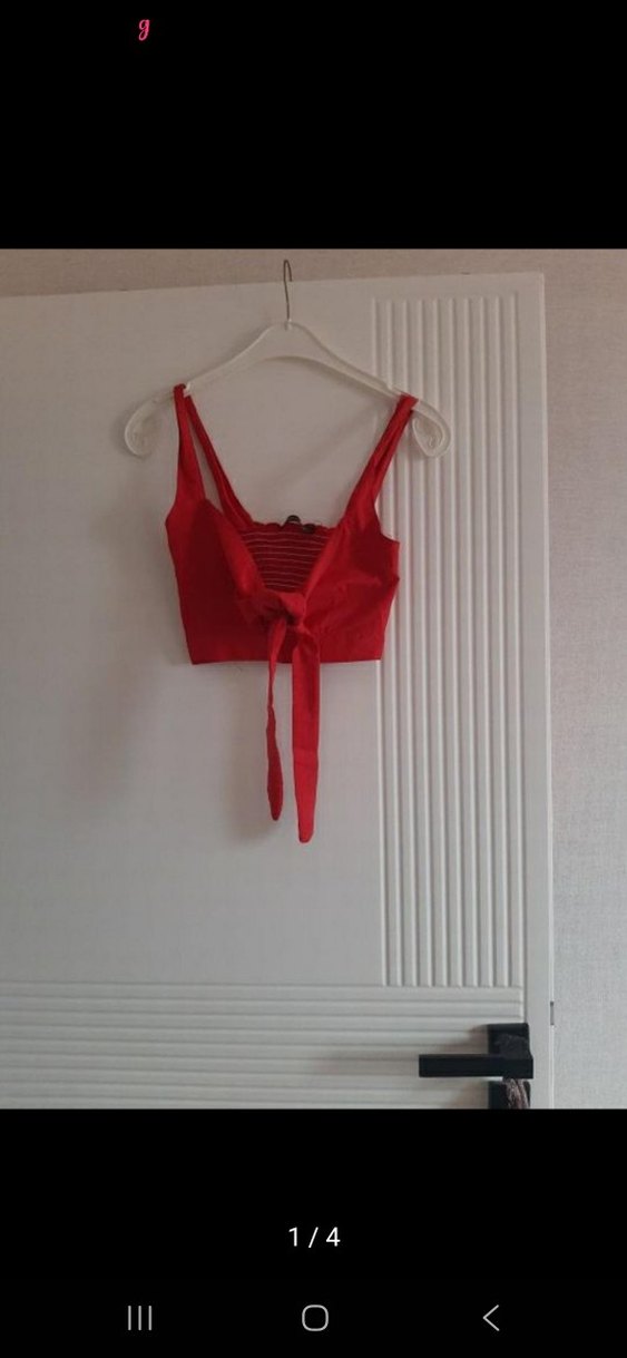 Kırmızı Mini Halter Yaka Büstiyer - Görsel 2