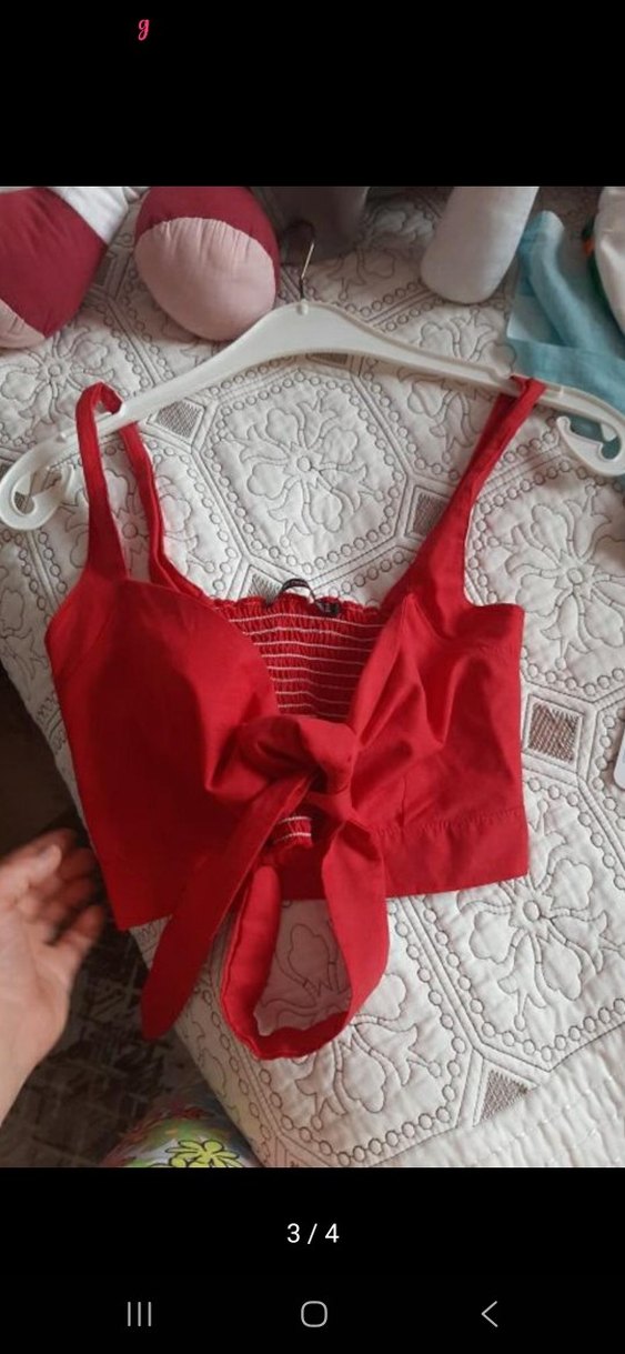 Kırmızı Mini Halter Yaka Büstiyer - Görsel 4