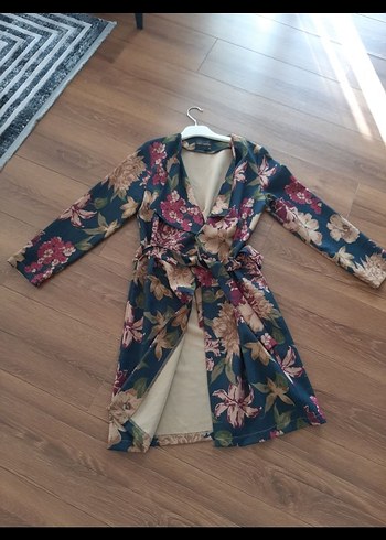 Çiçek Desenli Uzun Bohem Kadın ceket - Görsel 3