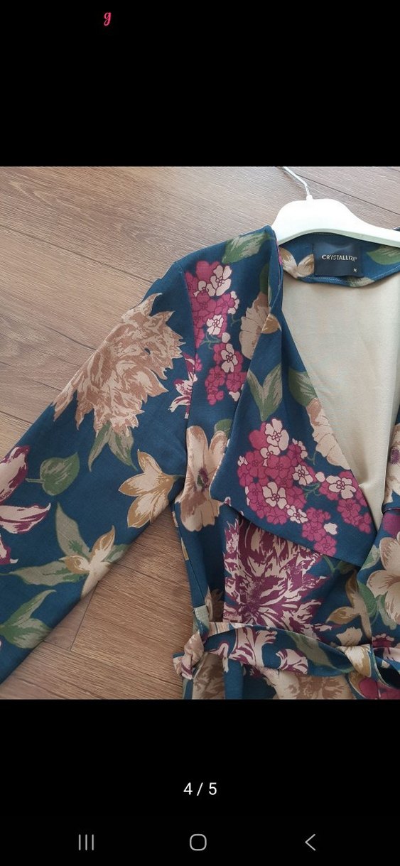 Çiçek Desenli Uzun Bohem Kadın ceket - Görsel 4