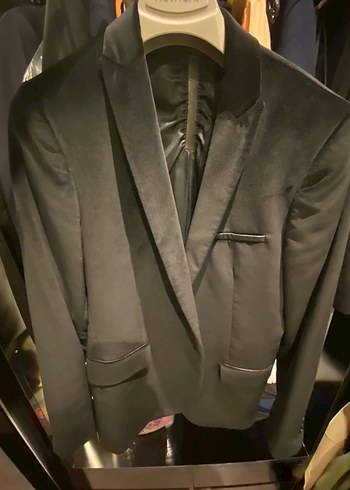 Que Kadife Siyah Blazer Ceket