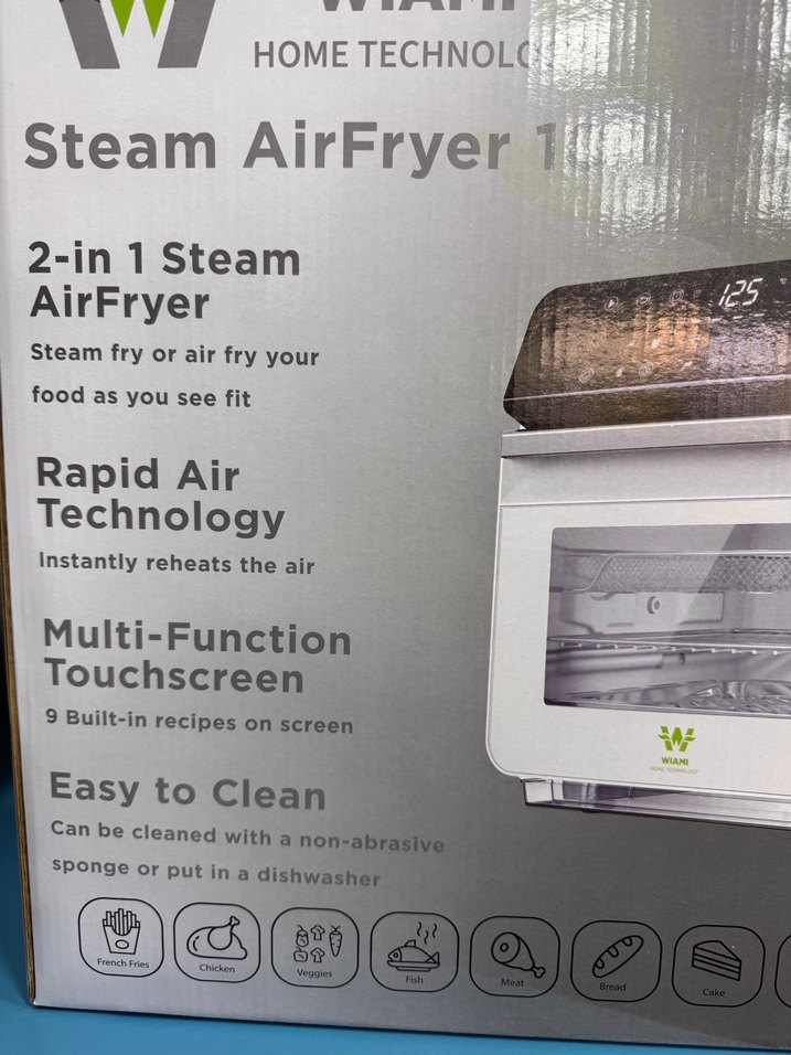Beyaz Gri 2'si 1 Arada Buharlı AirFryer Dokunmatik - Görsel 2