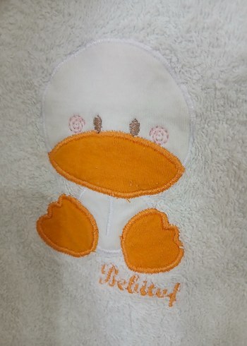 Kapüşonlu Çocuk Nakışlı Bornoz - Görsel 3