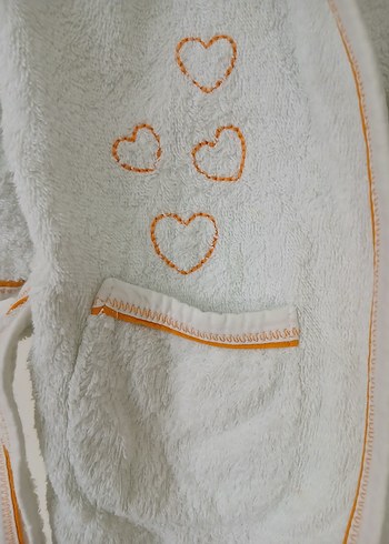 Kapüşonlu Çocuk Nakışlı Bornoz - Görsel 4