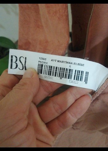 BSL Pudra Pembe Kadife Mini  Elbise - Görsel 6