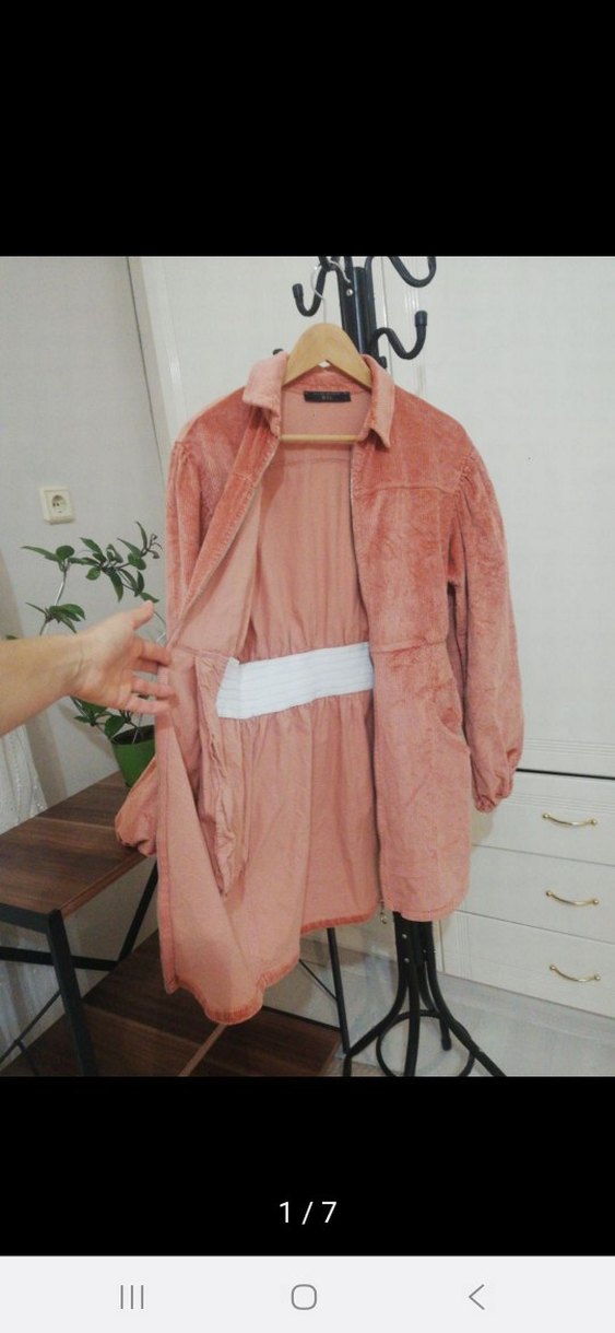 BSL Pudra Pembe Kadife Mini  Elbise - Görsel 4